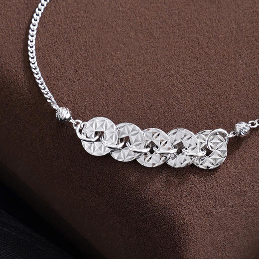 子佩集【五路财源】S925银手链【SL0704188】五连环招财钱币2509 商品图6