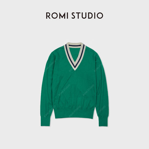 ROMI STUDIO“简约复古”100%羊毛密织亲肤V领套头毛衫 RWDSS61795 商品图5