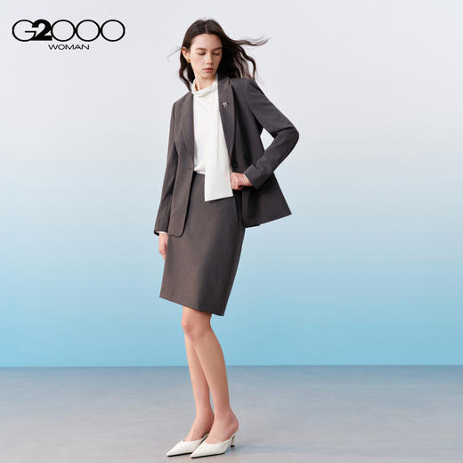 G2000女装SS26商场新款【凉感/防紫外线/可机洗/配胸针】通勤西装61212080 商品图1
