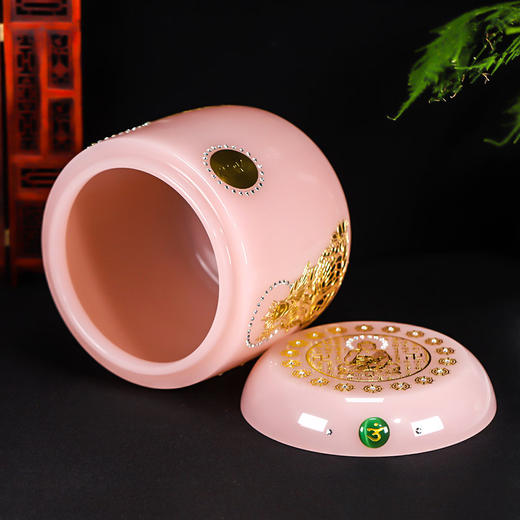 骨灰坛琉璃芙蓉玉地藏王骨灰桶骨灰坛20*20cm 商品图1