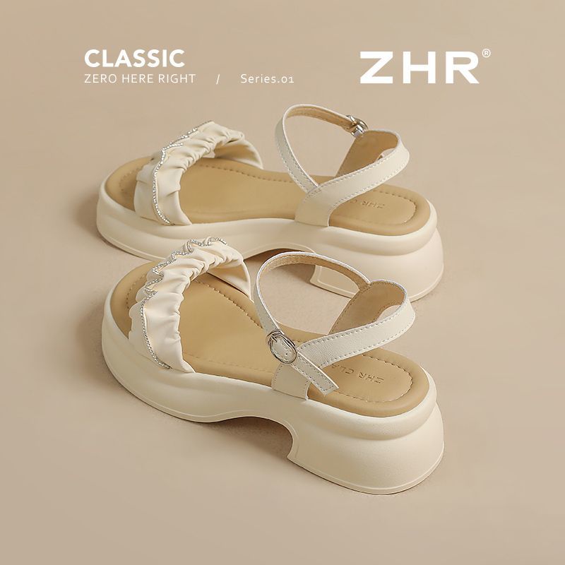 ZHR则则厚底凉鞋女外穿2025新款夏季网红仙女增高配裙子百搭女鞋