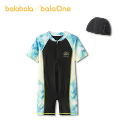 巴拉巴拉儿童泳衣套装男童2026年夏新款游泳衣中大童连体防晒泳装