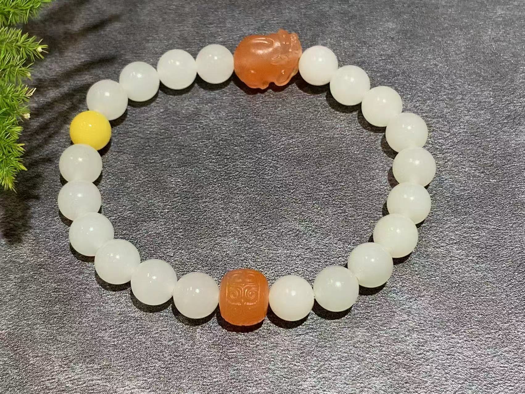 【御珠宫坊】羊脂白玉手串