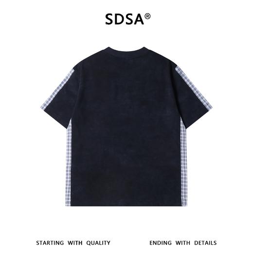 SDSA男装2026新款高贵轻奢美式复古侧边拼接圆领短袖T恤百搭时尚 商品图4