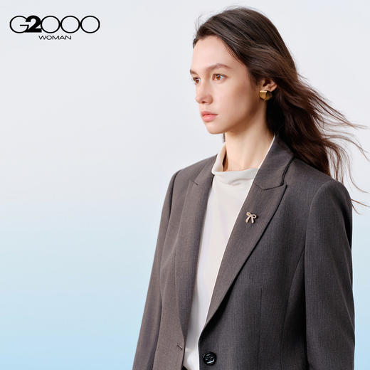 G2000女装SS26商场新款【凉感/防紫外线/可机洗/配胸针】通勤西装61212080 商品图2