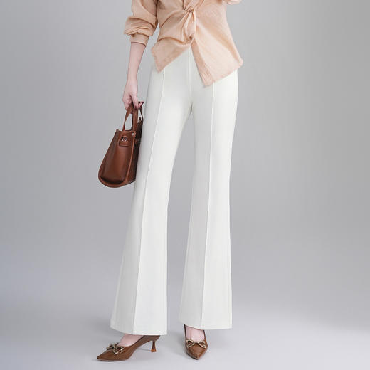 「自」全新升级【铂金会员146/天猫199/差价53】(01646)洛诗琳气质修身微喇裤女2026春季新款休闲通勤高腰显瘦长裤 商品图1