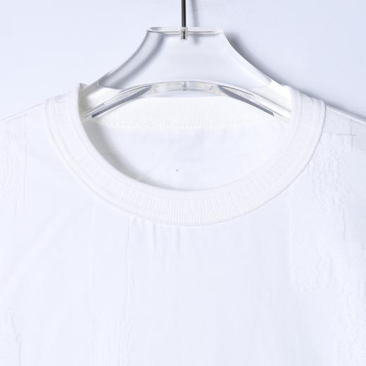 SDSA男装2026新款高贵轻奢时尚纯色提花圆领短袖T恤百搭宽松上衣 商品图1