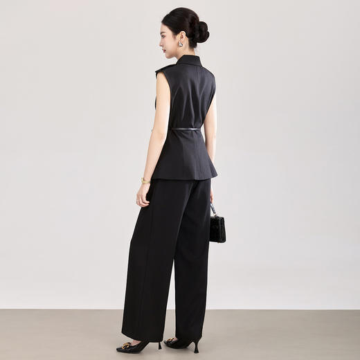 「高货wl」全新升级【铂金会员358/天猫479/差价121】(99601)洛诗琳2026新款气质通勤西装收腰马甲高腰阔腿长裤两件套 商品图1