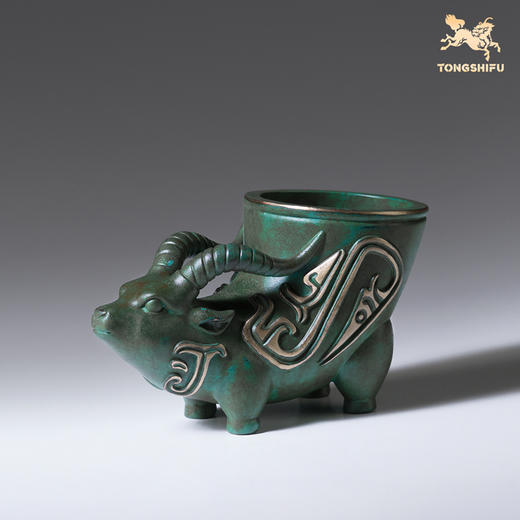 铜师傅 陕西历史博物馆系列《镶金兽首玛瑙杯铜摆件》青铜摆件 商品图1