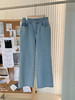 全棉牛仔阔腿长裤 经典浅蓝环保牛仔裤 意大利进口环保牛仔面料 经典畅销裤型 轻松拿捏高级氛围感 阔腿版型 显瘦显高一步到位 商品缩略图9