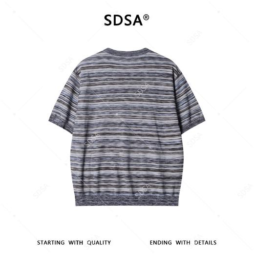 9217SDSA男装2026新款高贵轻奢休闲条纹亨利领针织短袖T恤百搭简约 商品图5