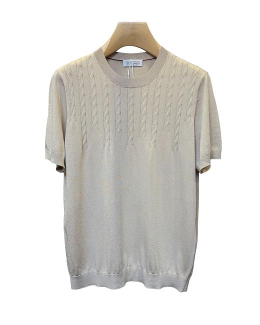 男款麻花短袖针织衫zh006 商品图0