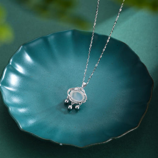 子佩集【竹锁清欢】S925银套链【XL090299】白玉髓锁珐琅彩竹叶项链2509 商品图9