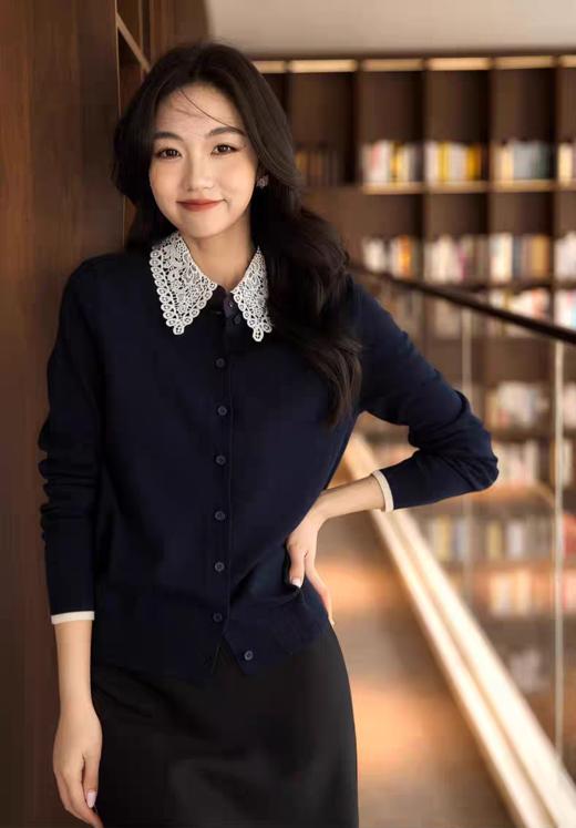 小香风镂空钩花智性优雅衬衫开衫 商品图3