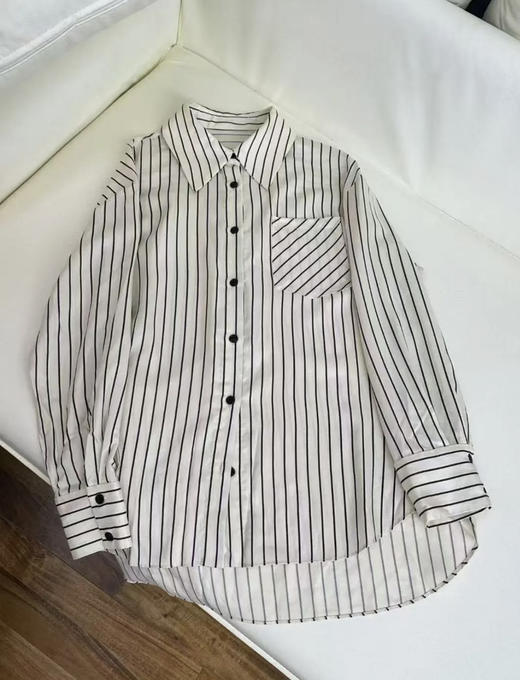 原单极筒条纹衬衫 商品图6