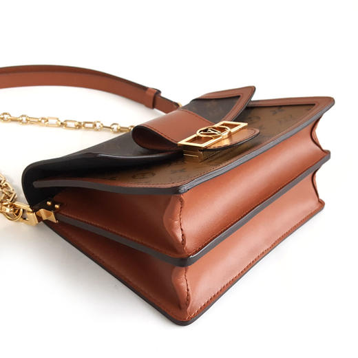 【95新】LV路易威登DAUPHINE系列M45958中号老花铜牌达芙妮链条包单肩包女士130326AK21 商品图6