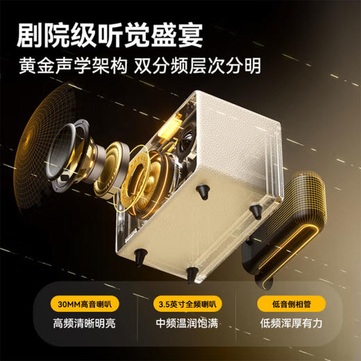 飞利浦（PHILIPS）蓝牙音响复古桌面音箱大音量摆件电脑音响环绕音箱男女生日礼物TAS6500 商品图6