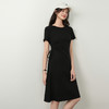 【严选】诗凡黎小黑裙短袖圆领针织连衣裙2026夏新款侧边抽绳收腰显瘦裙子7H3390231 商品缩略图0