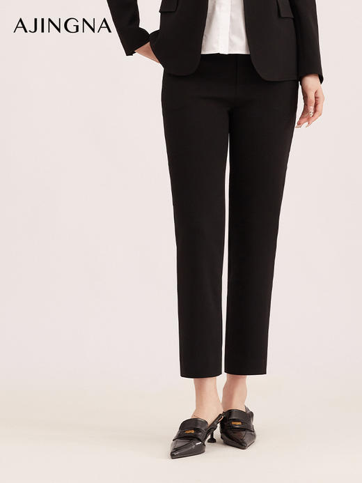 【商场同款】阿菁娜春季新款显瘦九分烟管裤利落剪裁修饰腿型A31C110050 商品图3