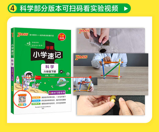 2026春PASS绿卡图书小学学霸速记语文数学英语科学123456年级下册人教版教科版任选语文科学红膜自测 商品图4