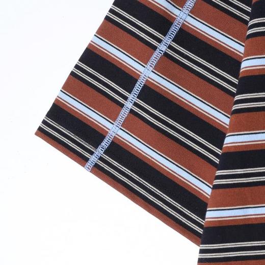 26T195SDSA男装2026新款高贵美式复古撞色条纹圆领短袖T恤缝线设计百搭 商品图4