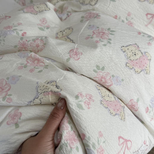 韩国有氧沐纱棉四件套亲肤柔软四季款裸睡双层纱套件 商品图4