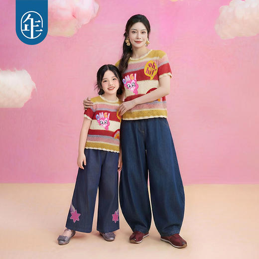 小马宝莉联名年衣童装针织T恤夏季新款女童卡通可爱公主短袖上衣 商品图3