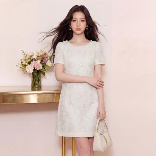 奢姿大码女装2026夏季气质镂空刺绣直筒连衣裙胖妹妹名媛风裙子9962894501 商品图3