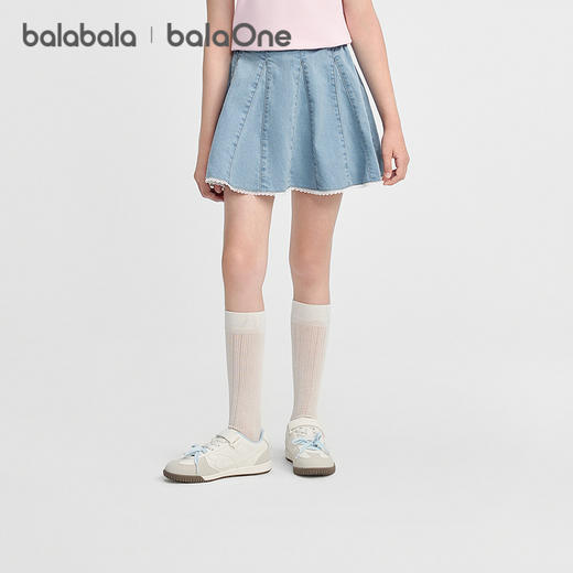 【balaOne】巴拉巴拉童装女童短裙儿童裙子2026夏新款牛仔裙甜美 商品图1