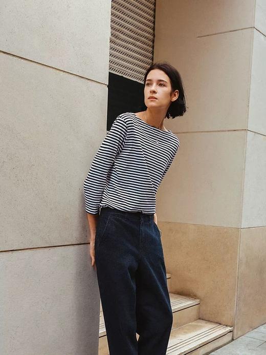 SUNS* 新款船领  条纹七分袖 商品图0