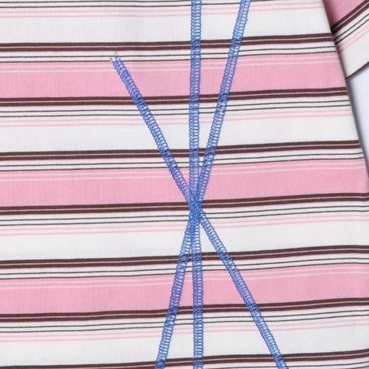 26T162SDSA男装2026新款高贵轻奢潮牌撞色条纹短袖T恤明线设计圆领上衣 商品图5