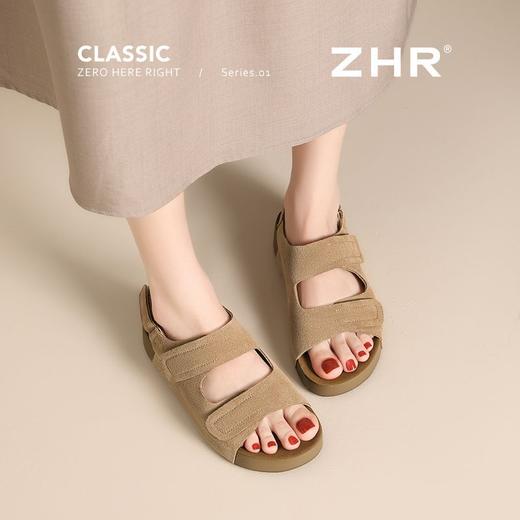 ZHR则则反绒牛皮勃肯凉鞋女厚底舒适凉鞋女夏季时装凉鞋女外穿 商品图1