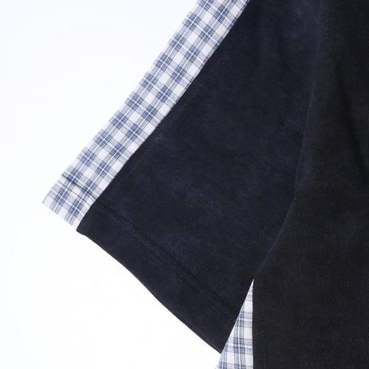 SDSA男装2026新款高贵轻奢美式复古侧边拼接圆领短袖T恤百搭时尚 商品图2