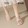 ZHR则则仙女水钻粗跟夏季凉鞋女2025年新款爆款高级鞋超软宽脚鞋 商品缩略图0