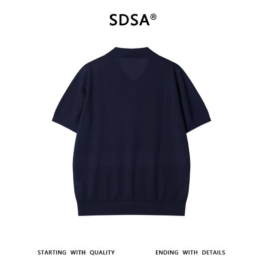 SDSA男装2026新款高贵轻奢简约纯色肌理海鸥领短袖T恤百搭休闲 商品图4