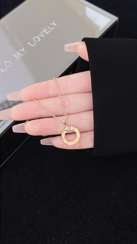 宝格丽 标志镌刻项链 圆饼 吊坠（XTY）