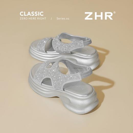 ZHR则则水钻厚底凉鞋女2025夏季新款增高休闲沙滩鞋超软外出女鞋 商品图2