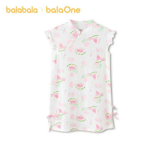 巴拉巴拉宝宝裙子夏季新款女童睡裙空调服防着凉儿童家居裙甜美萌 商品图0