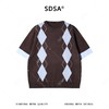 M183SDSA男装2026新款高贵轻奢复古撞色菱形格圆领短袖T恤百搭时尚 商品缩略图1