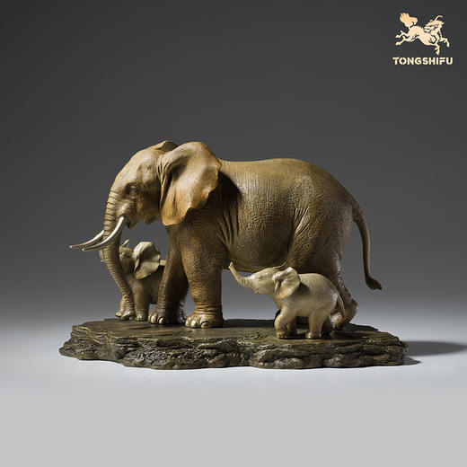 铜师傅《生生不息》吉象大象铜摆件 客厅装饰品乔迁新居开业礼物 商品图3