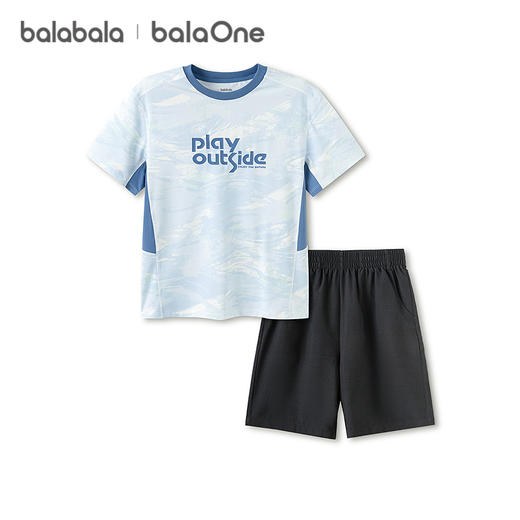 巴拉巴拉男童短袖套装儿童大童两件套2026新款春夏装速干凉感户外 商品图4