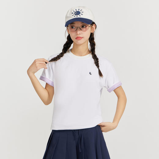 笛莎Deesha 2026年夏季新款青少年胸口刺绣小标T恤 商品图0