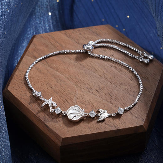 子佩集【星海拾贝】S925银手链【SL070464】时尚贝壳海星白贝母2509 商品图2