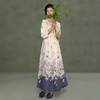 【林栖设计小店】花间迷梦|纯棉杏色牙签褶优雅早春新品印花连衣裙1961344 商品缩略图1