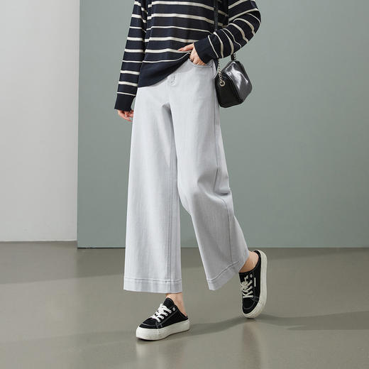 【春新品！九分阔腿裤】逸阳春季新款九分宽松显瘦小个子牛仔裤9160V 商品图6