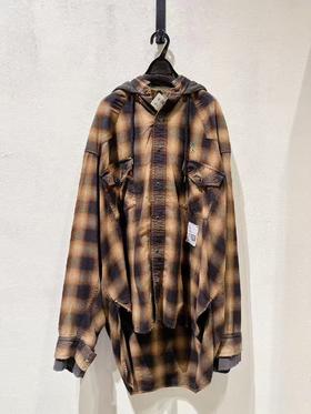 男款格纹连帽外套ji019