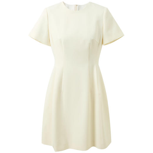 三彩2026夏季新款圆领短袖修身连衣裙收腰A字裙短裙简约气质Z 商品图4