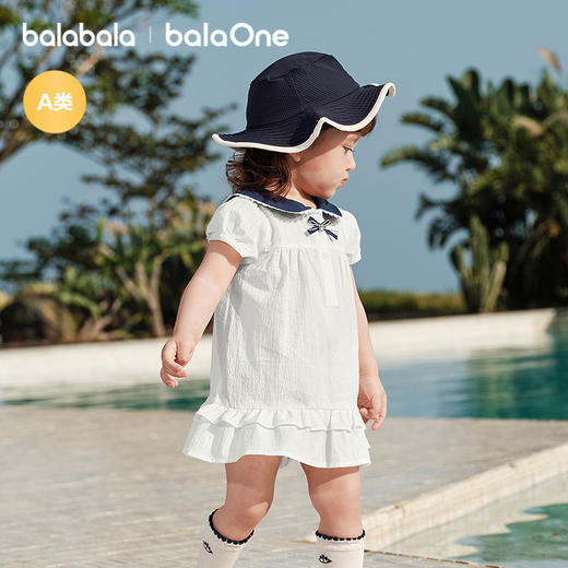 【balaOne】巴拉巴拉宝宝裙子婴儿连衣裙2026新款甜美文艺学院风 商品图2