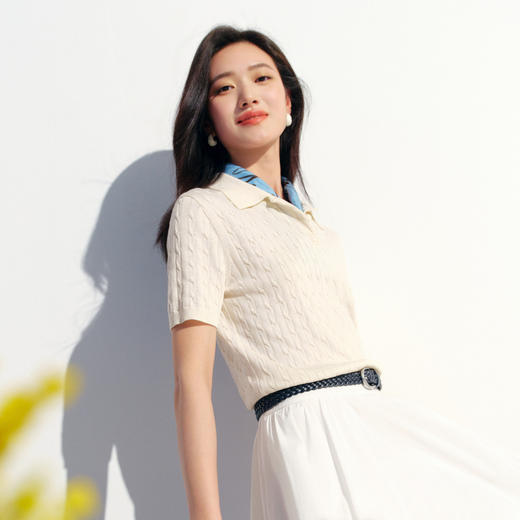 【ZJ】【当季】【商场同款】朱珠代言伊芙丽优雅多用系脖气质花卉丝巾配称身西装领巾2026新款1H16BV0032 商品图1