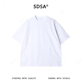 SDSA男装2026新款高贵轻奢时尚纯色提花圆领短袖T恤百搭宽松上衣